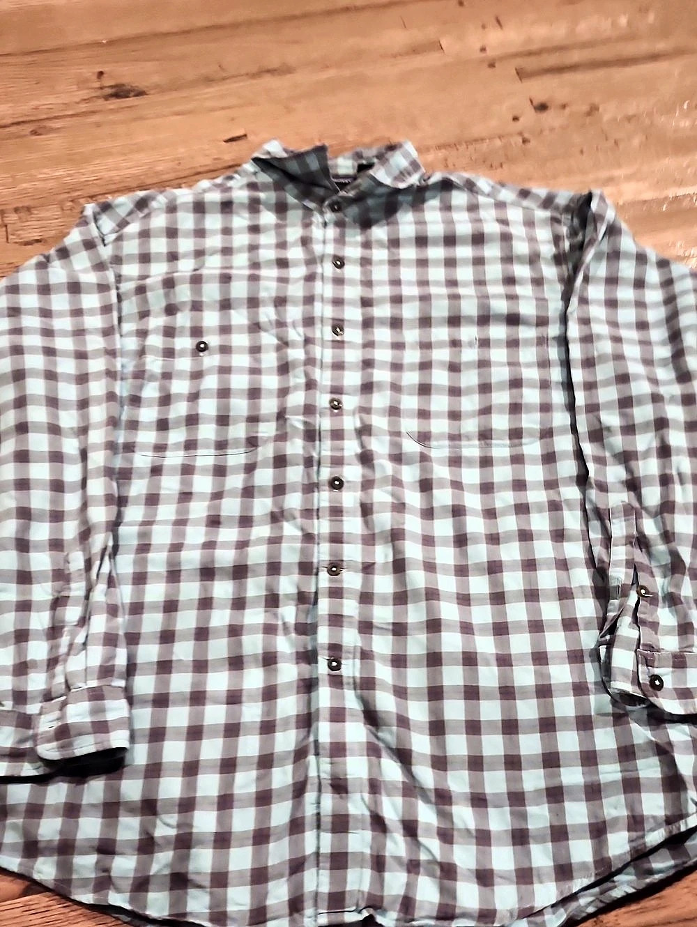 Patagonia Plaid Button Down Shirts Blue & Brown